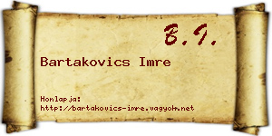 Bartakovics Imre névjegykártya