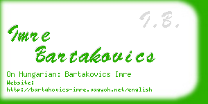 imre bartakovics business card